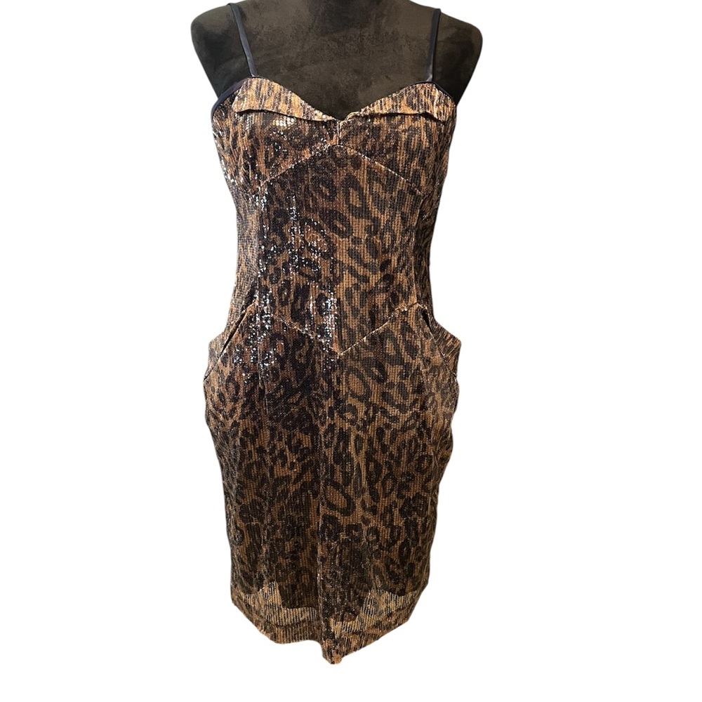 Akira Black Label Leopard Sequin Mini Dress